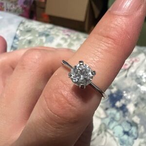 Elegant Sterling Silver Avon Solitaire Ring
